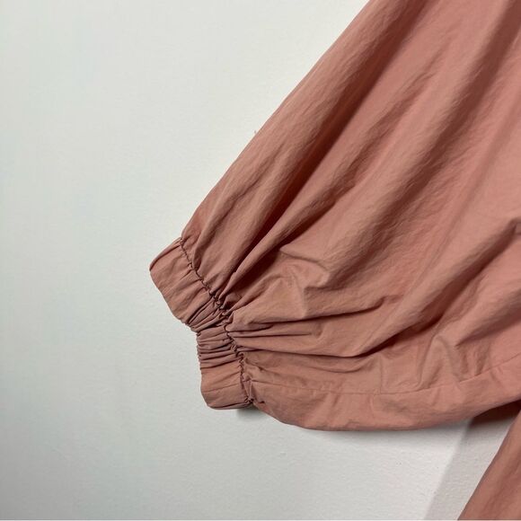 CO Women’s Size Large Dusty Pink Crew Neck Bubble Sleeve Tiered Maxi Dress - Picture 11 of 12